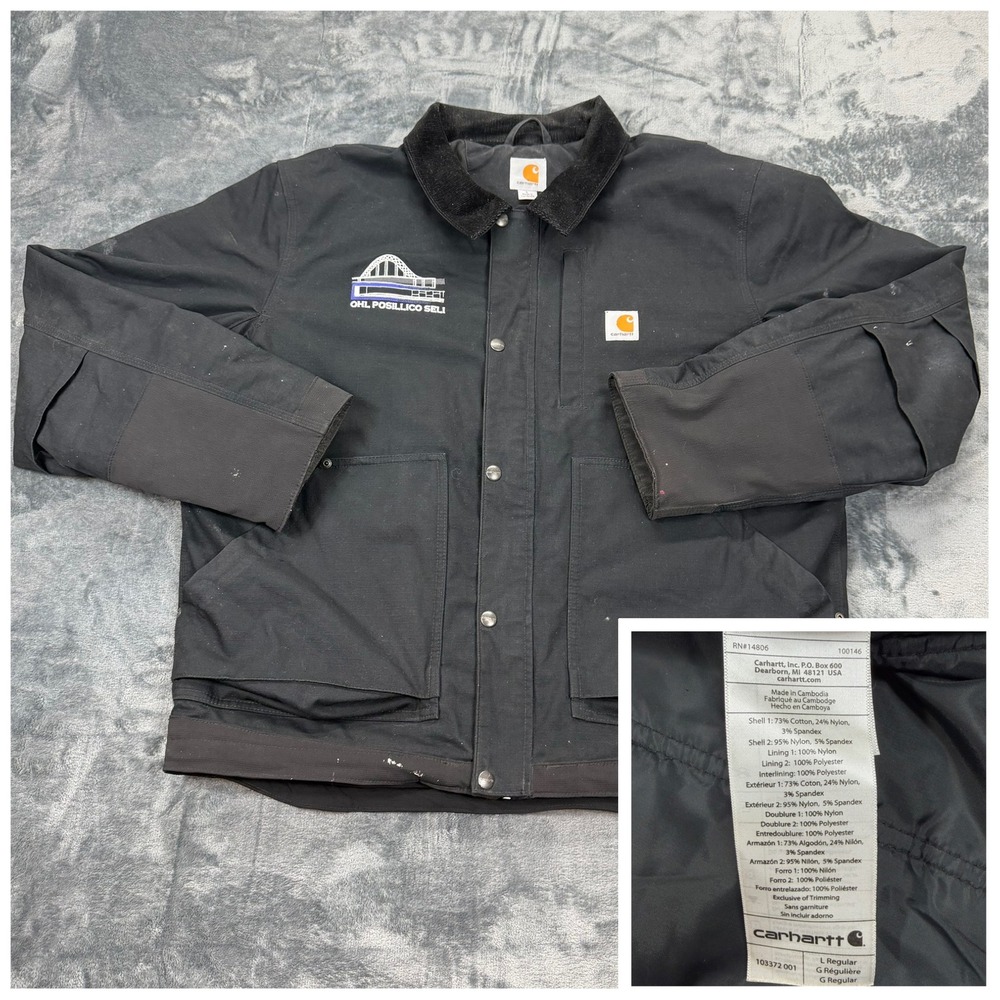 Carhartt Full Swing Cryder Jacket Mens L Black Insulated Work‎ Coat 103372 001